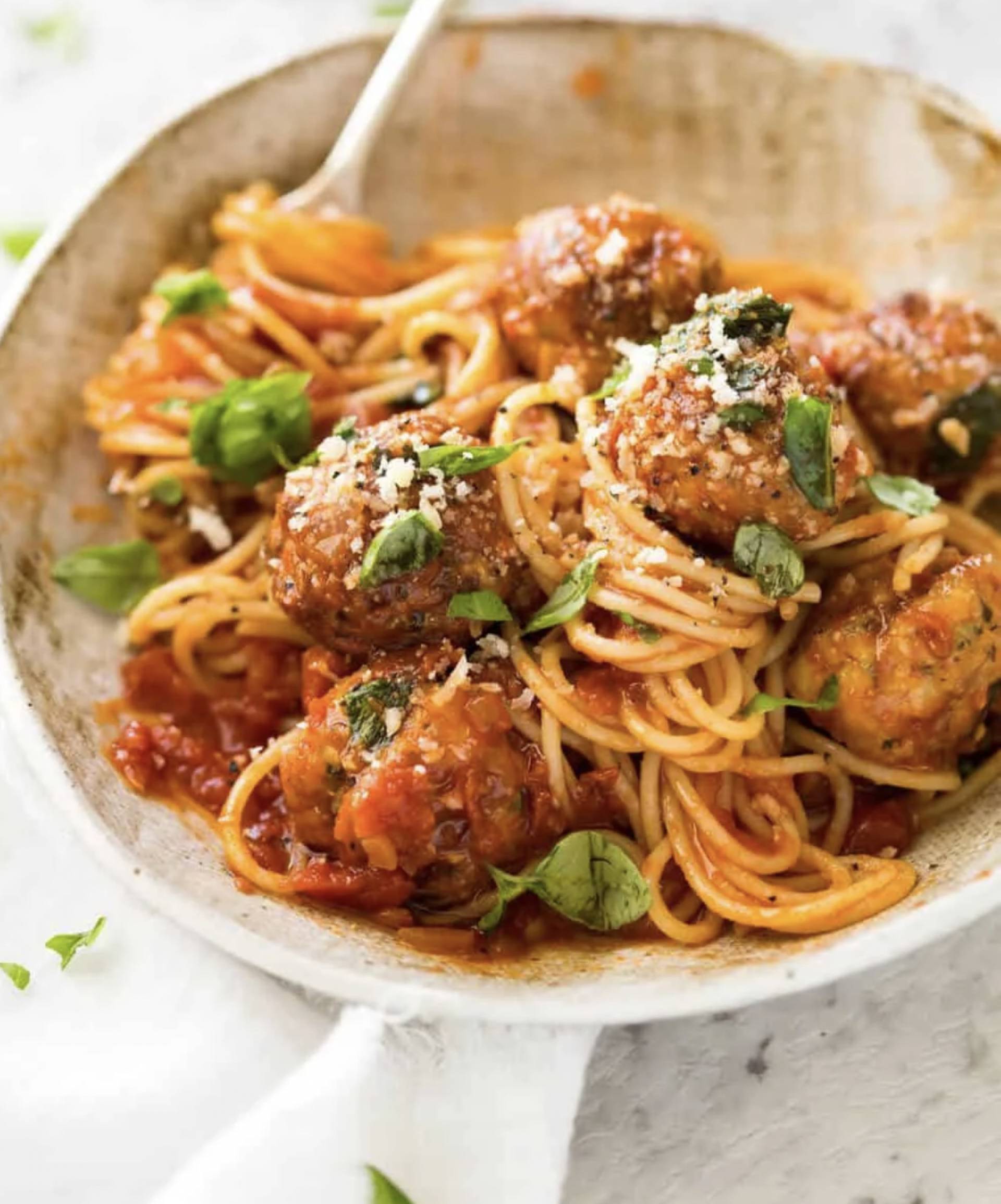 Turkey Meatballs with Protein Pasta and Classic Marinara