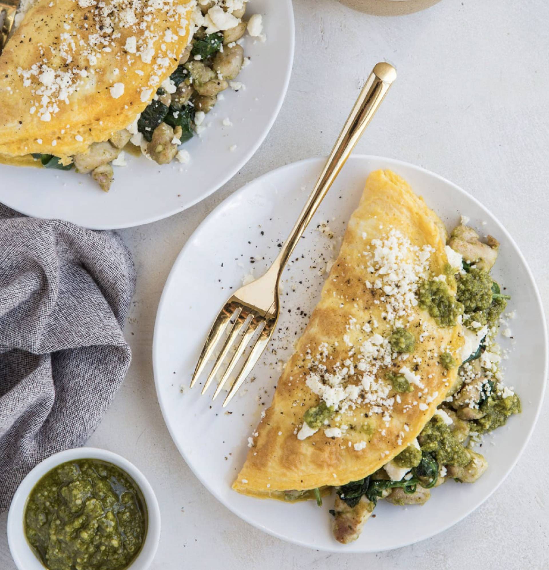 Smoked Turkey & Pesto Omelette