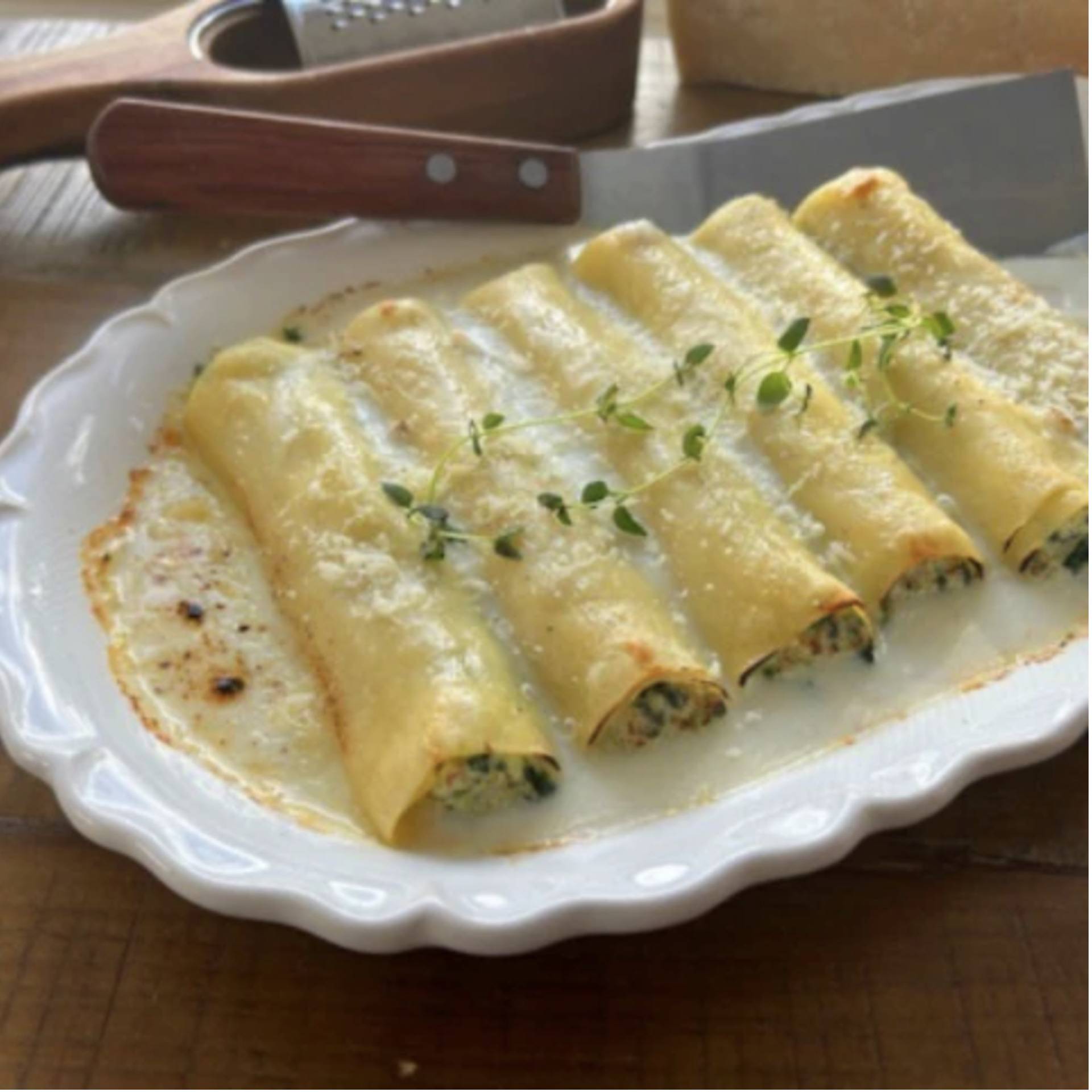Chicken Alfredo Canelones