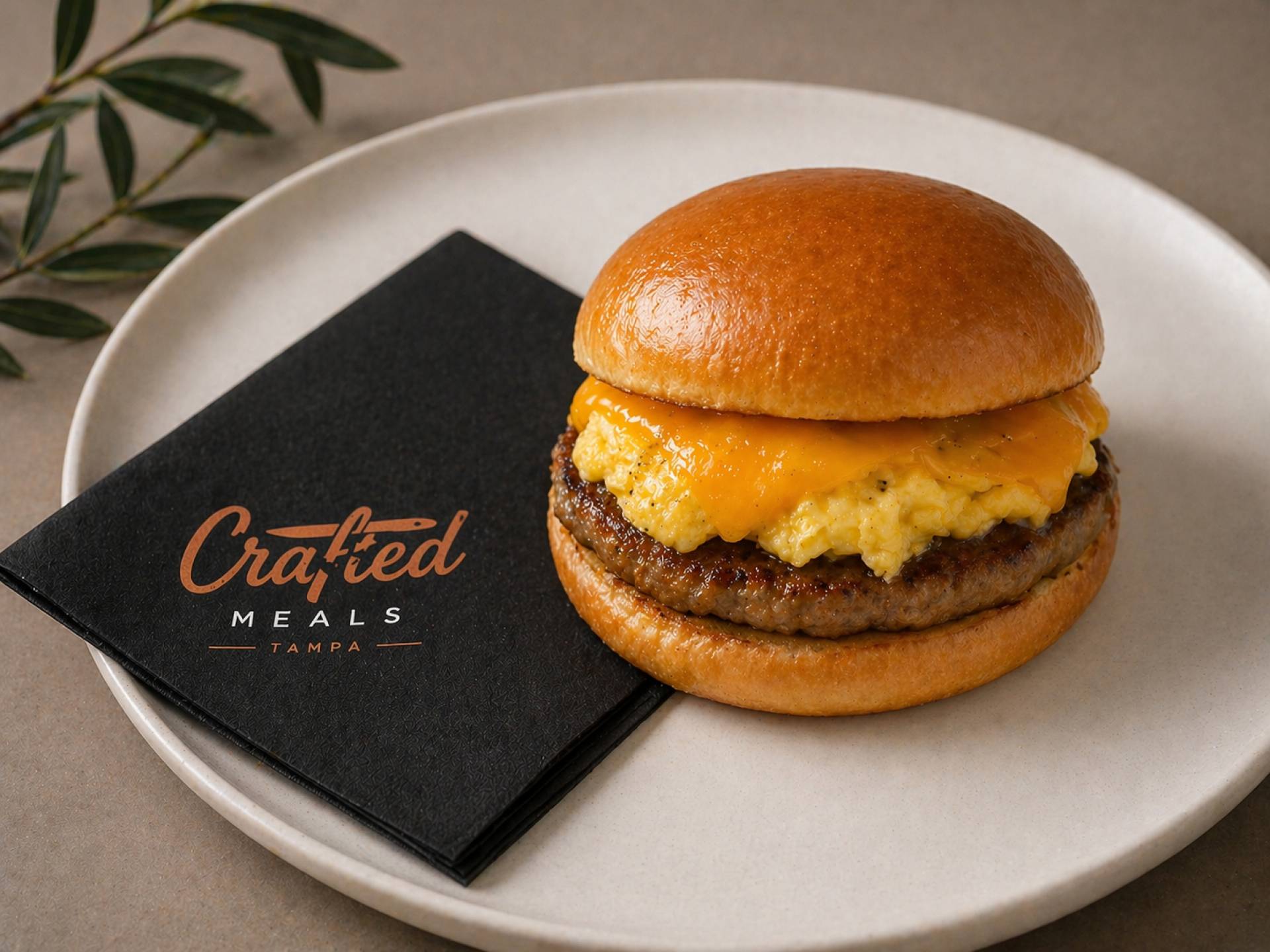 Sausage, Egg and Cheese Brioche Breakfast Sandwich