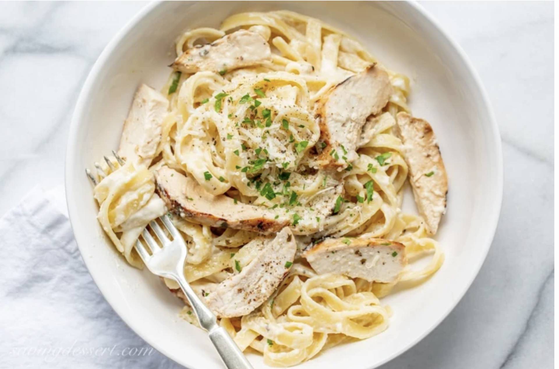 Grilled Chicken Alfredo Pasta